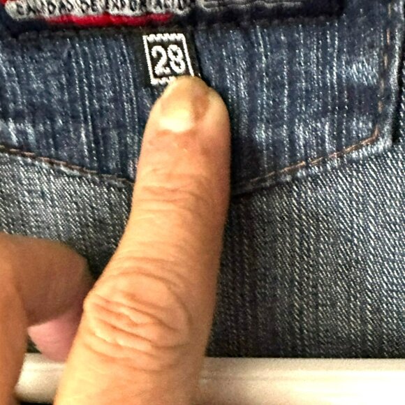 American Over Size Small Denim Jacket Collared Long Sleeve Blue Casual Layer - Picture 9 of 12